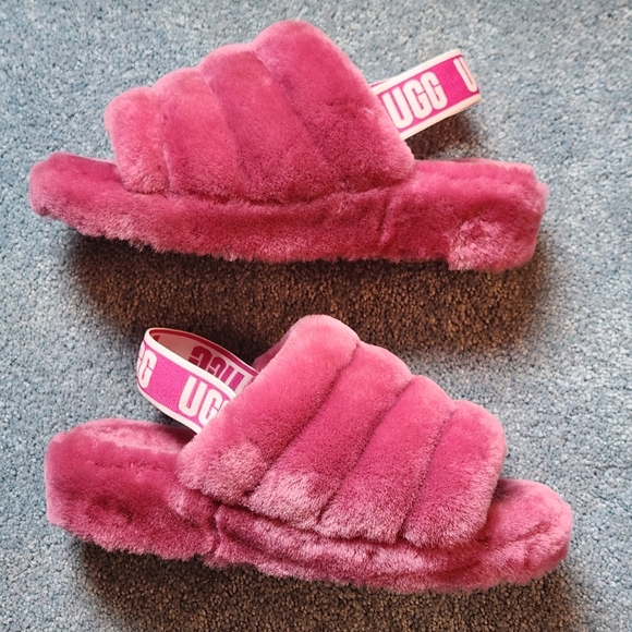 UGG Fluff Yeah slide Size 8 Color Bougainvillea Pink/Purple mix - Picture 8 of 11
